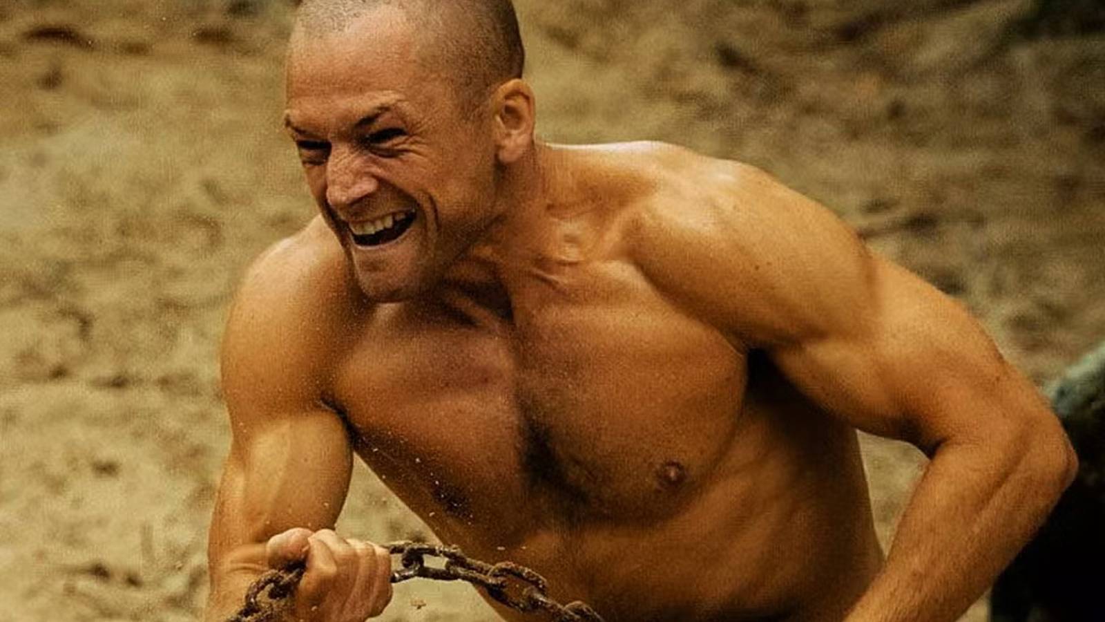 Charlize Theron in a tense moment from the Netflix action thriller Apex