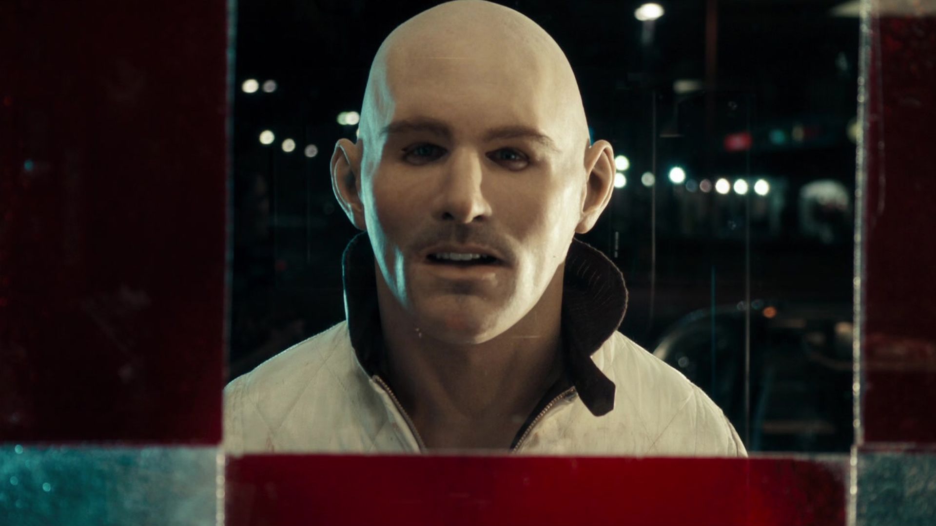 Ryan Gosling wearing a mask in the movie 'Drive'