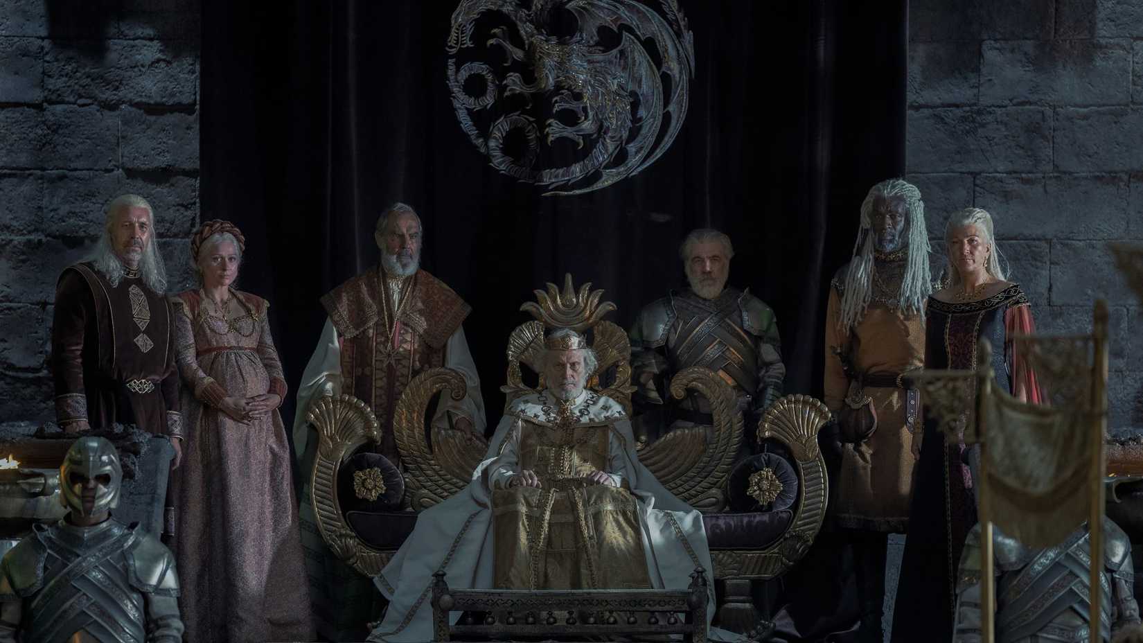 Jaehaerys I with the Great Council of 101 in 'House of the Dragon'