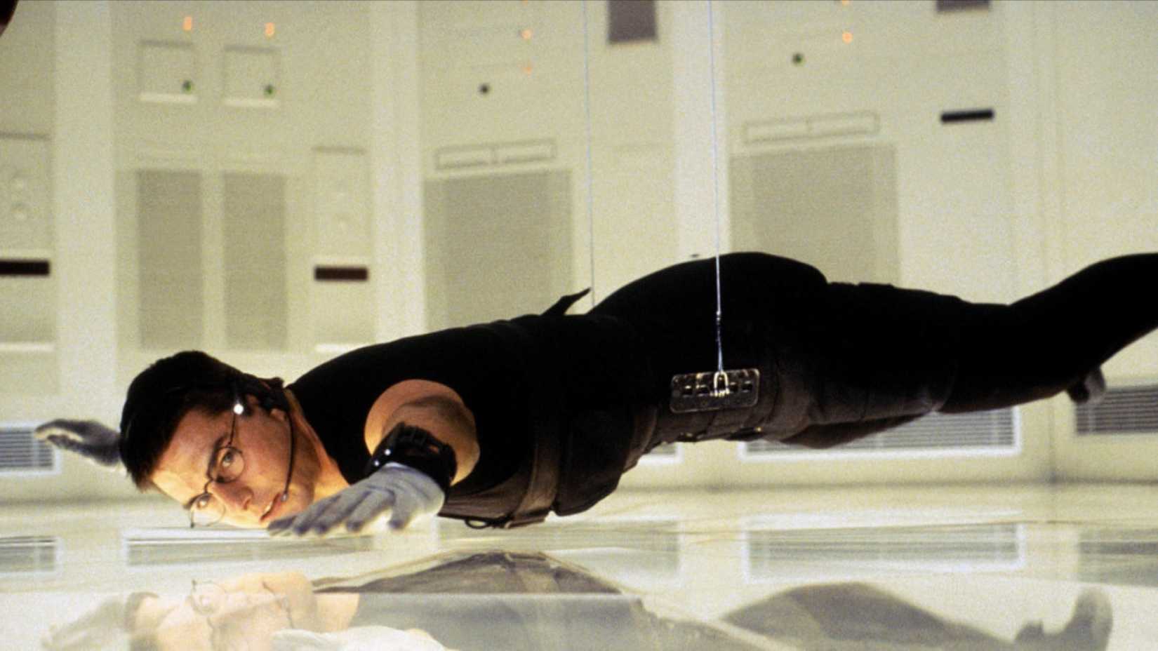 Mission Impossible TOm Cruise Being lowered by wire