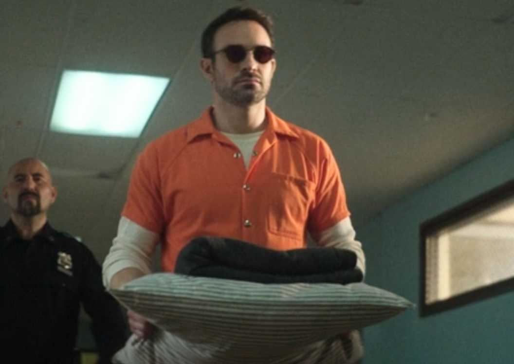 Charlie Cox in jail as Matt Murdock in Daredevil: Born Again
