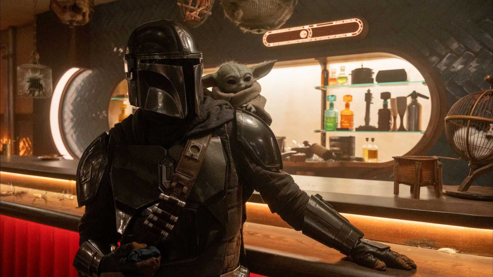 Pedro Pascal e Grogu em The Mandalorian & Grogu