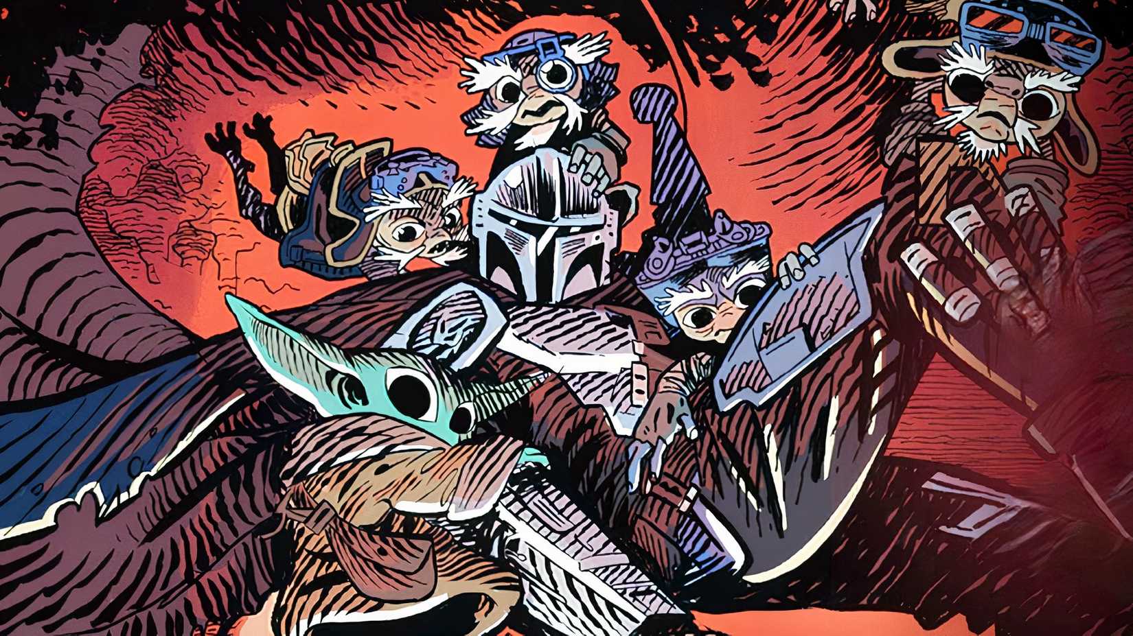 star wars mandalorian and grogu danger in the dark graphic novel key art