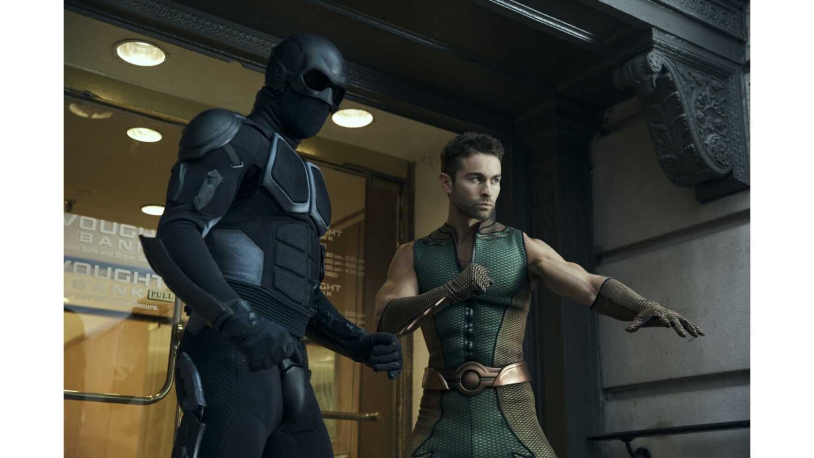 Black Noir, played by actor Nathan Mitchell and The Deep, played by actor Chace Crawford in superhero TV series The Boys