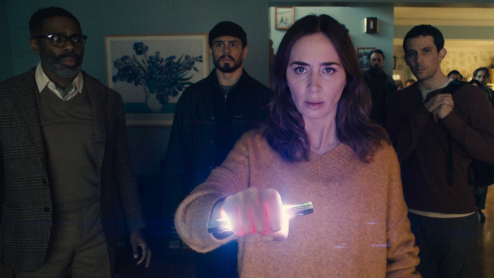 Colman Domingo, Tommy Martinez, Emily Blunt, and Josh O'Connor in DISCLOSURE DAY