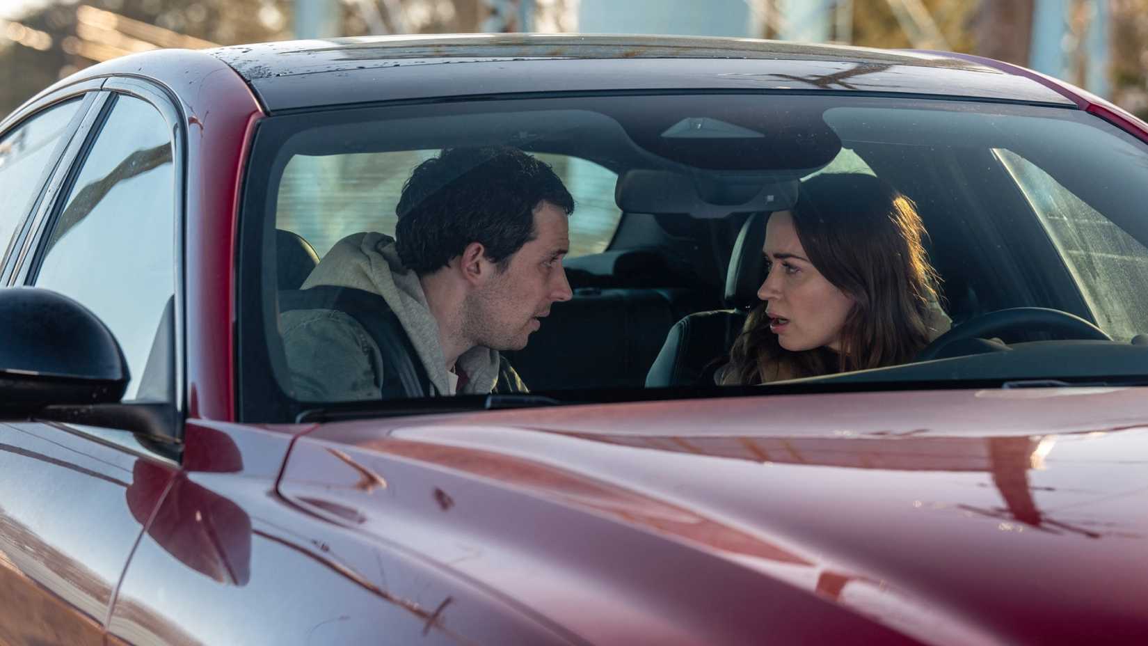 Josh O'Connor and Emily Blunt in Disclosure Day