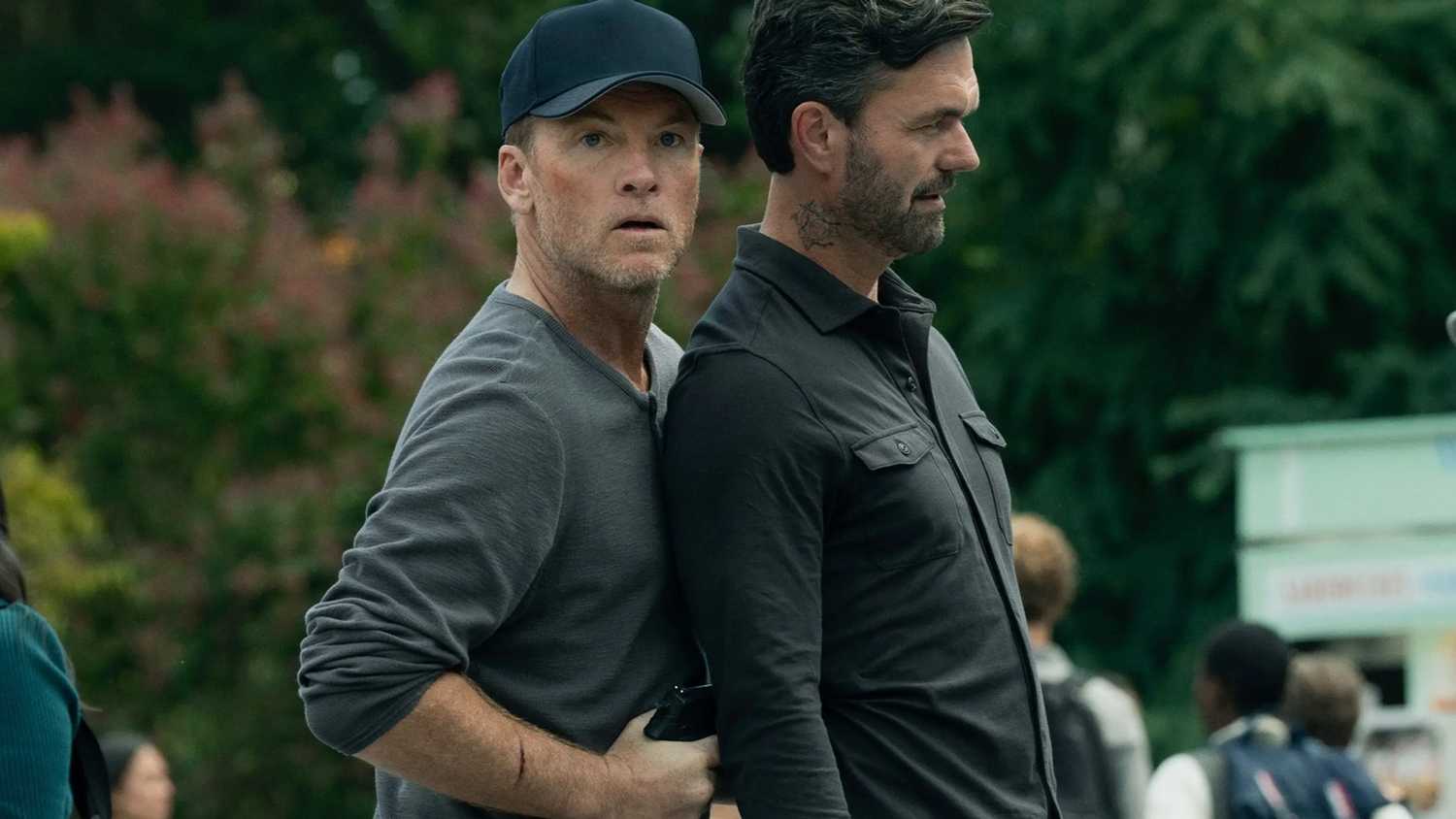 Sam Worthington and Billy MacLellan in I Will Find You