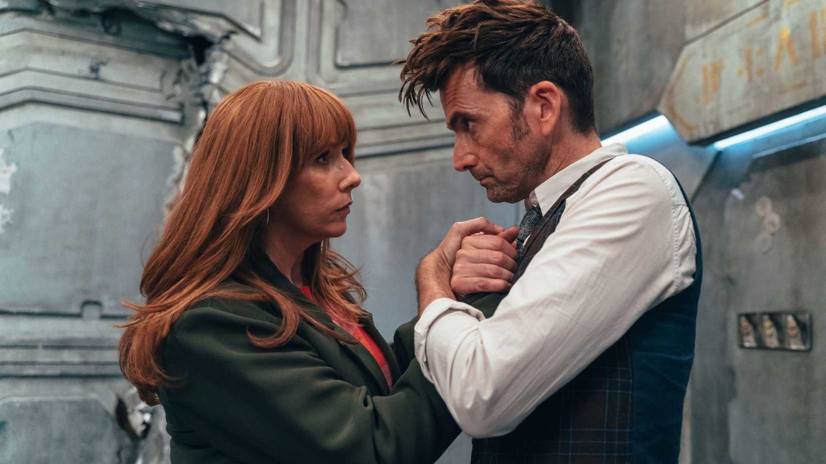 Catherine Tate as Donna Noble with David Tennant as the Fourteenth Doctor in Doctor Who