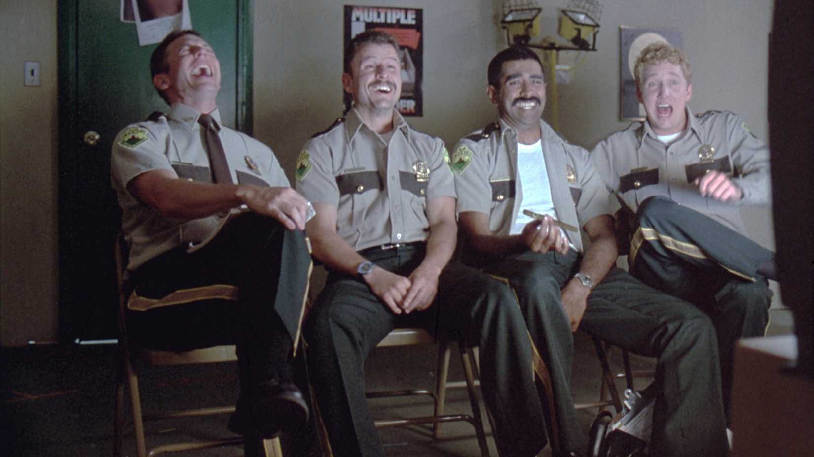 The gang laughs while high in Super Troopers