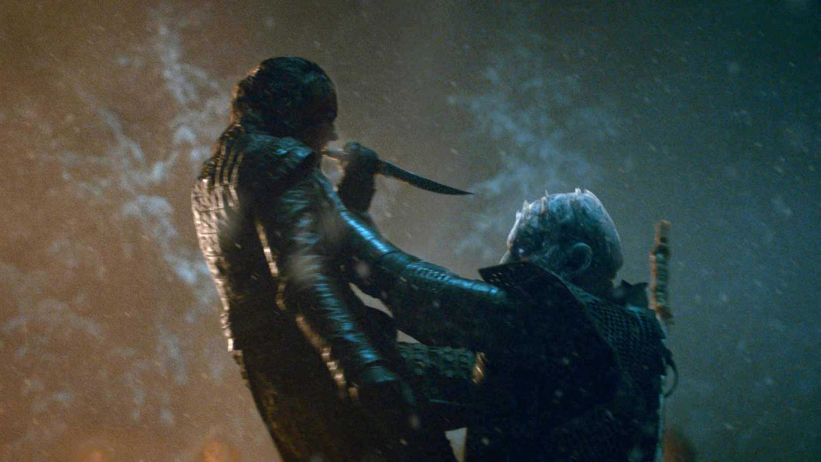 Arya trying to stab the Night King in Game of Thrones Season 8