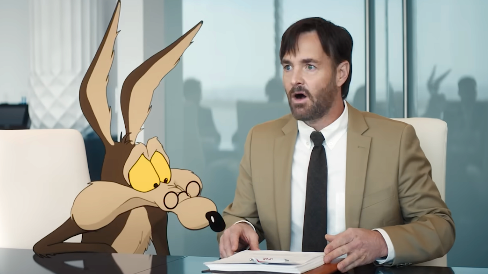 Wile E. Coyote with Will Forte's Kevin Avery in the Coyote vs. Acme trailer