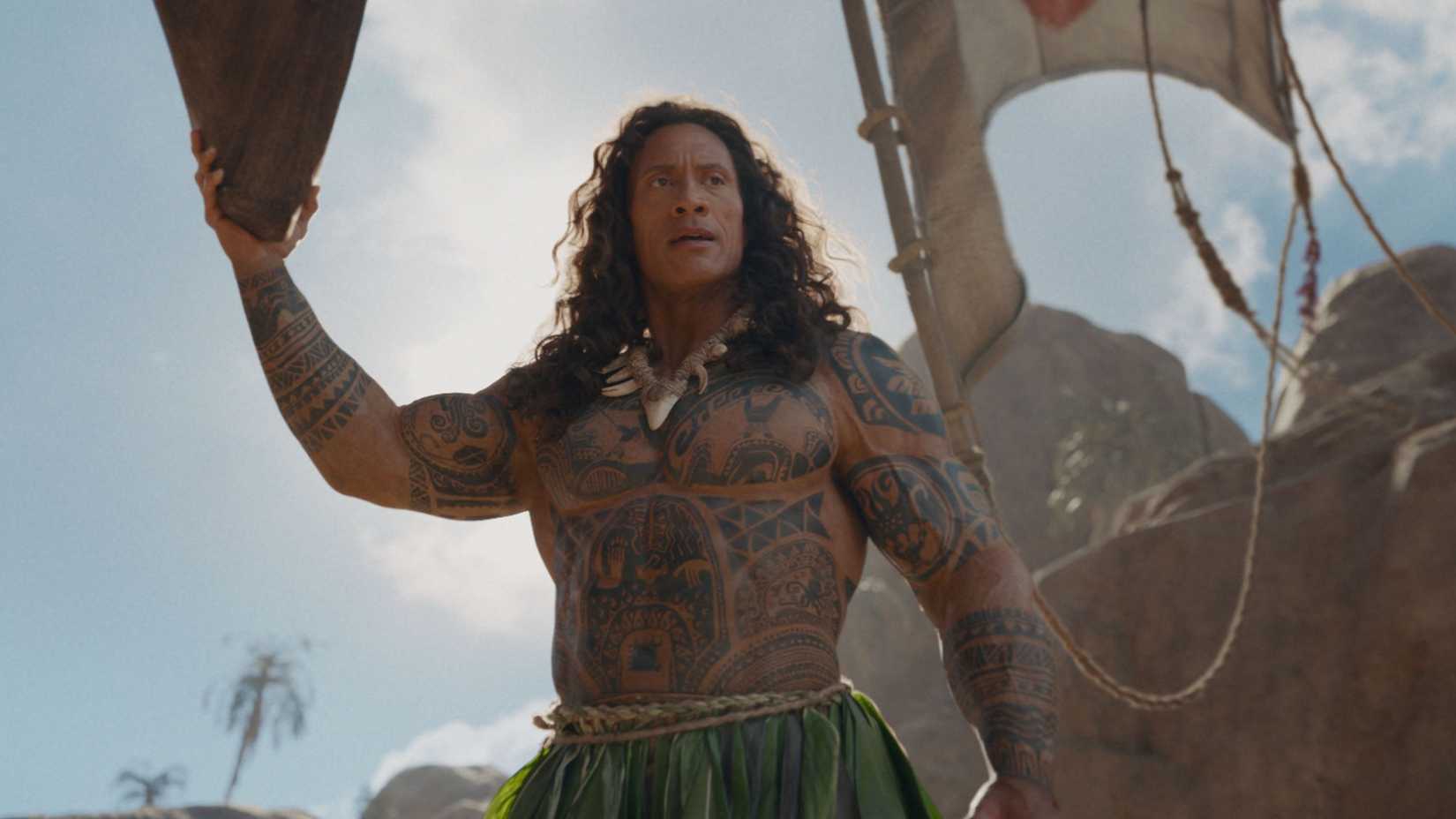 Dwayne Johnson as Maui in Disney's live-action MOANA