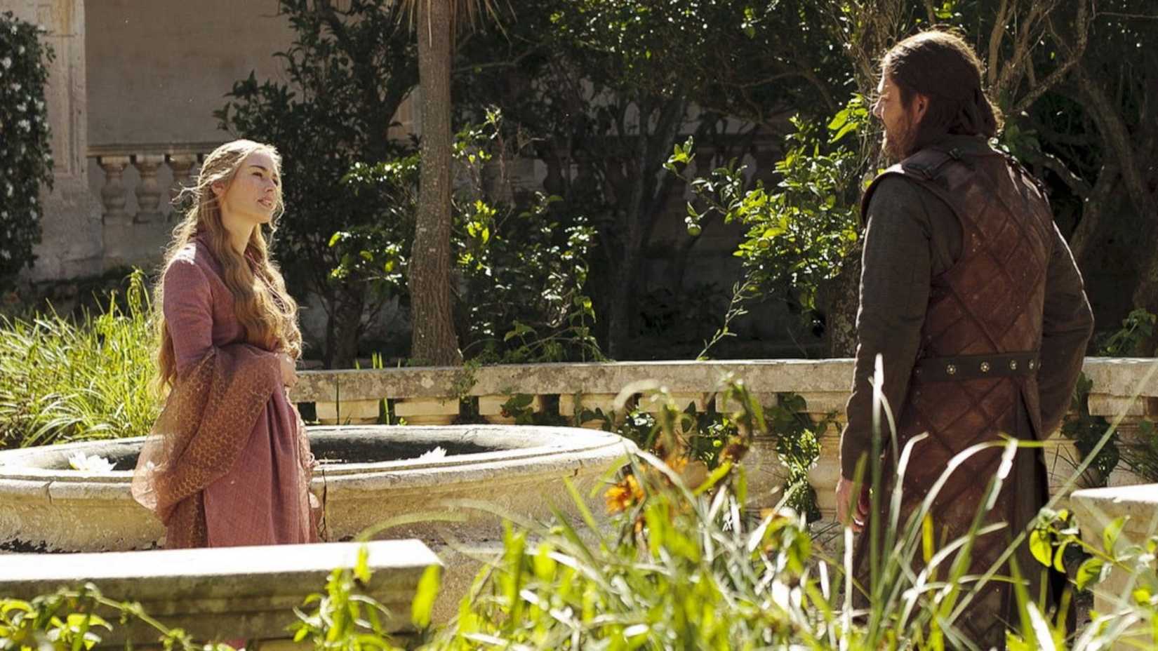 Cersei speaking to Ned in Game of Thrones Season 1