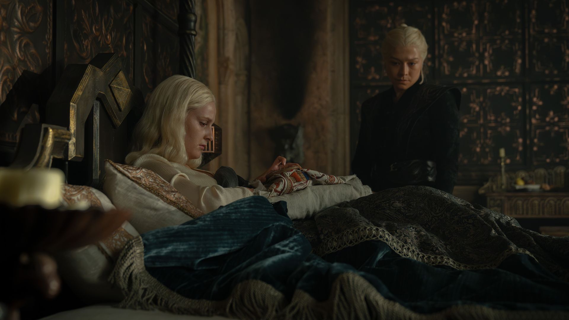 Scene from House of the Dragon featuring dragon battles