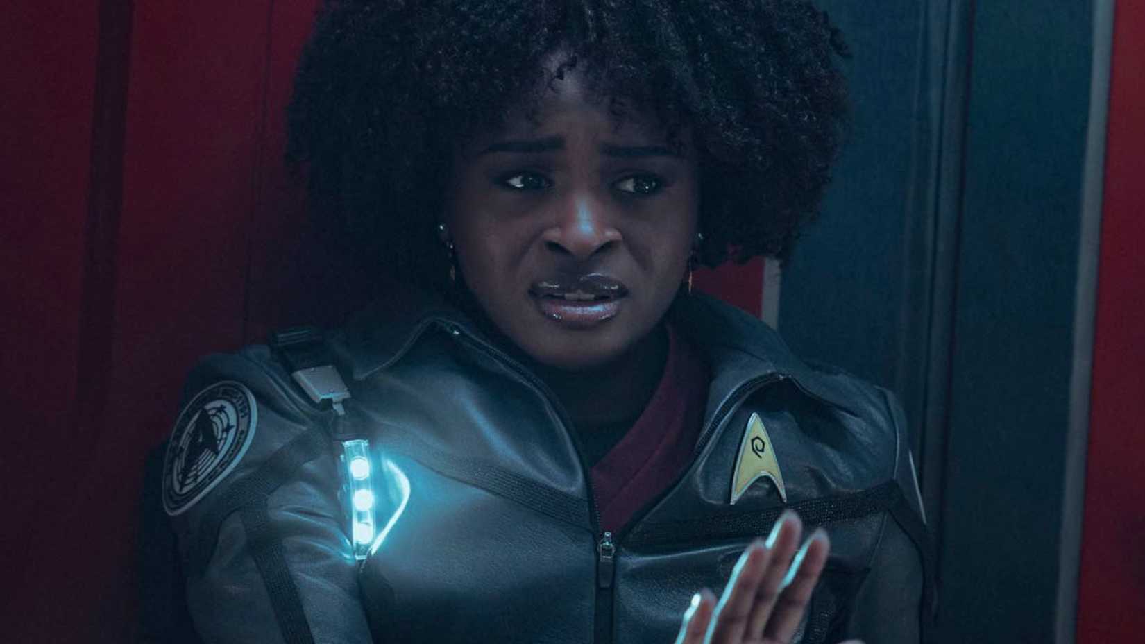 Celia Rose Gooding as Uhura in Star Trek: Strange New Worlds