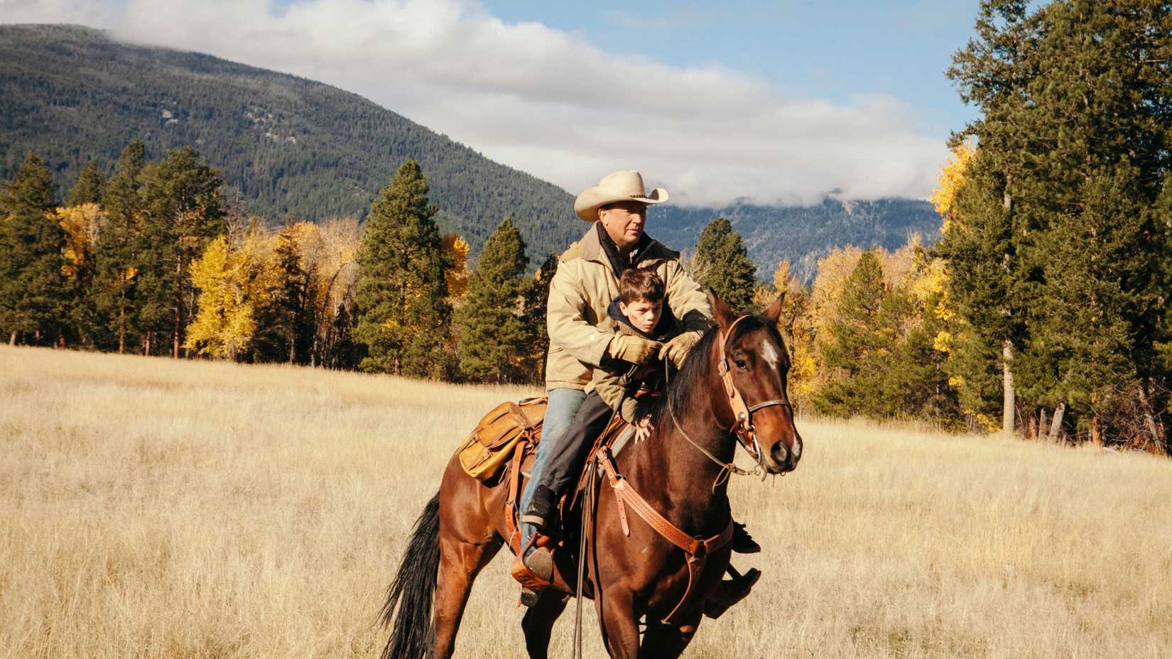 Kevin Costner and Brecken Merrill in Yellowstone