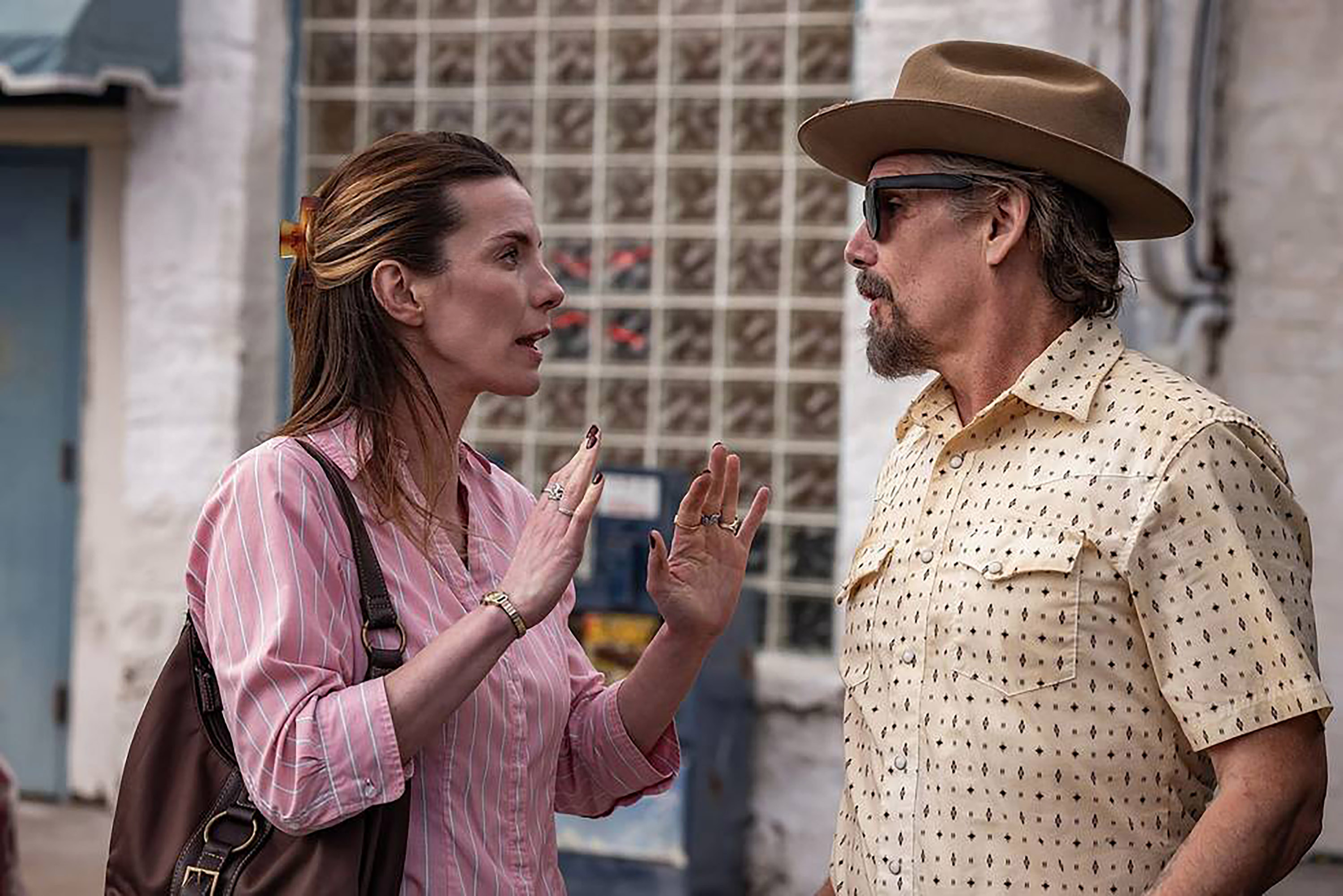 FX's The Lowdown - L-R Betty Gilpin and Ethan Hawke - photo credit FX copy