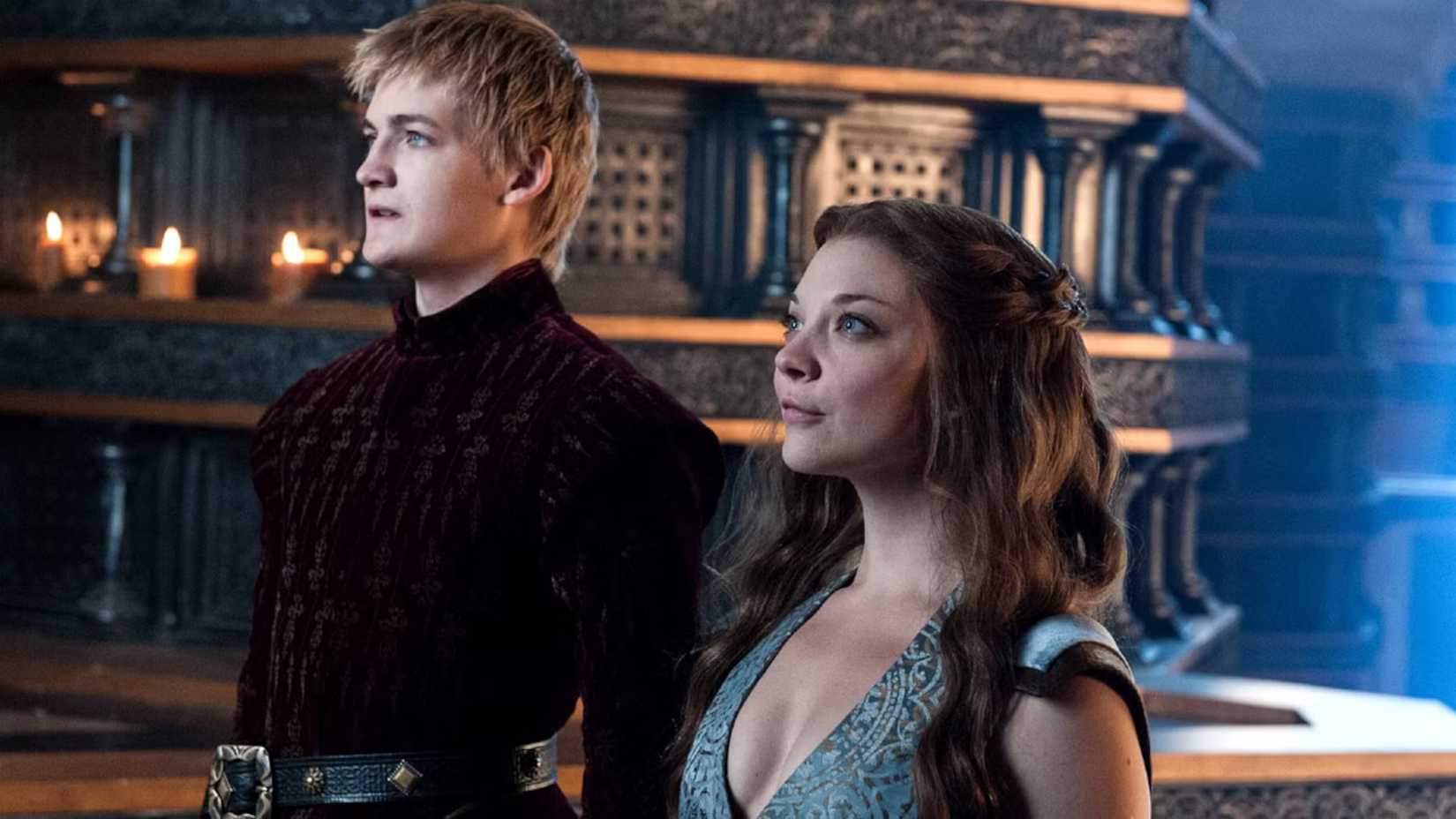 Joffrey and Margaery looking at something in Game of Thrones