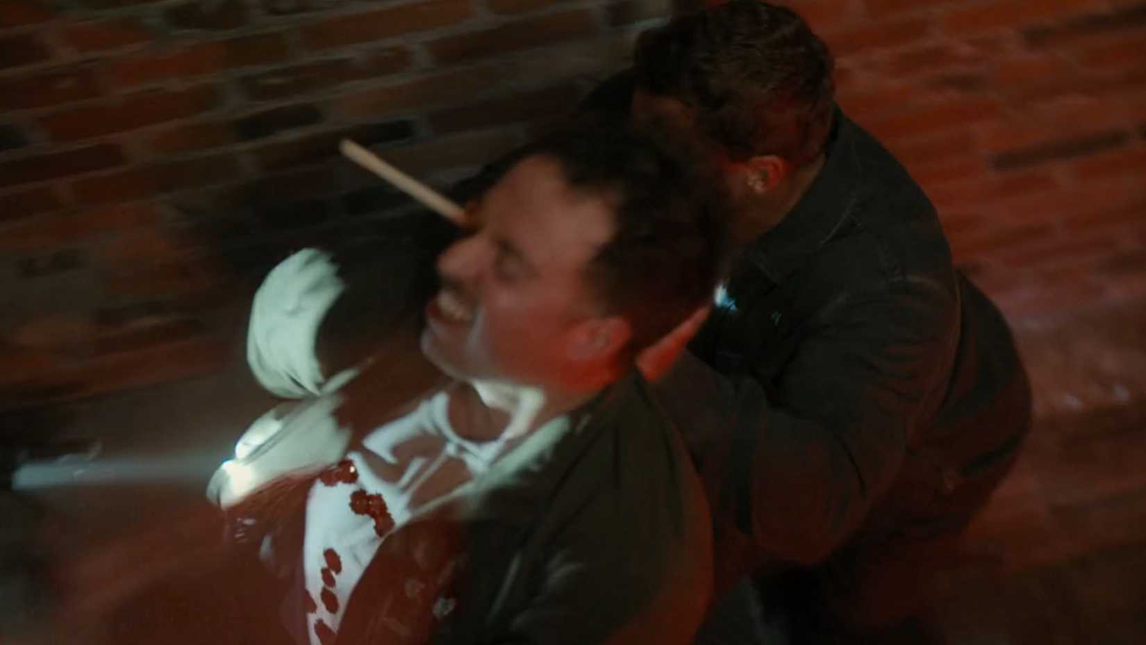 Reacher attacking someone in Reacher