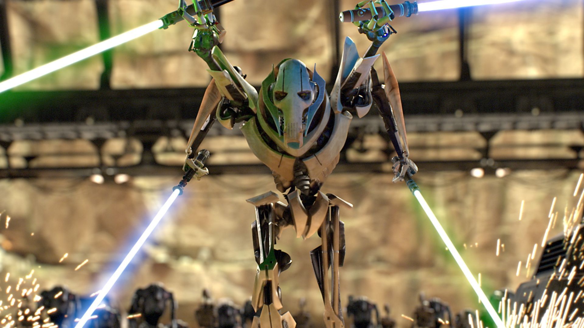 General Grievous with four lightsabers in Star Wars: Episode III – Revenge of the Sith 