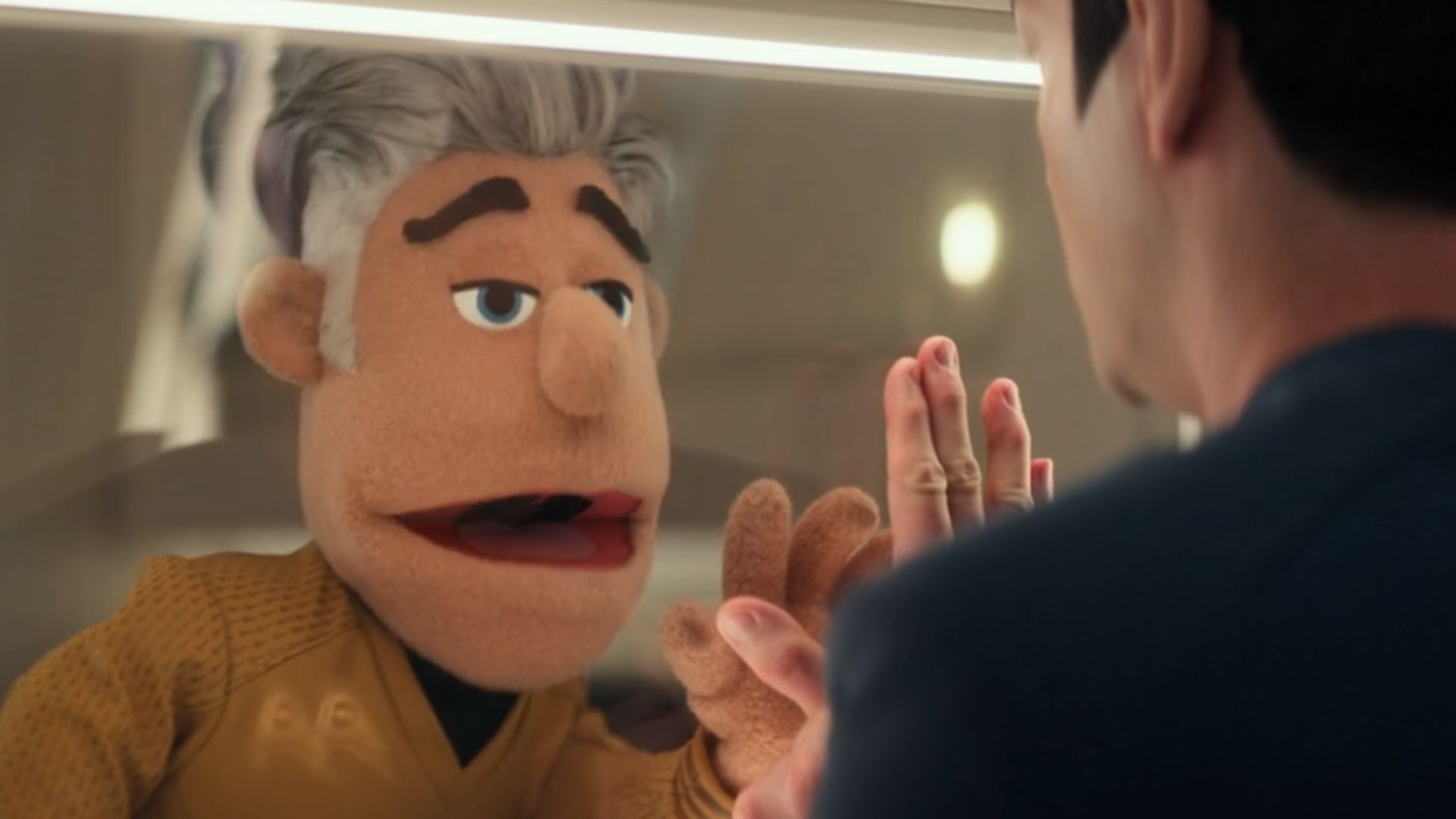 Puppet Pike and Spock in Star Trek: Strange New Worlds