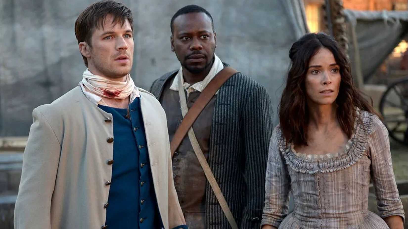 Matt Lanter, Malcolm Barrett, and Abigail Spencer in Timeless