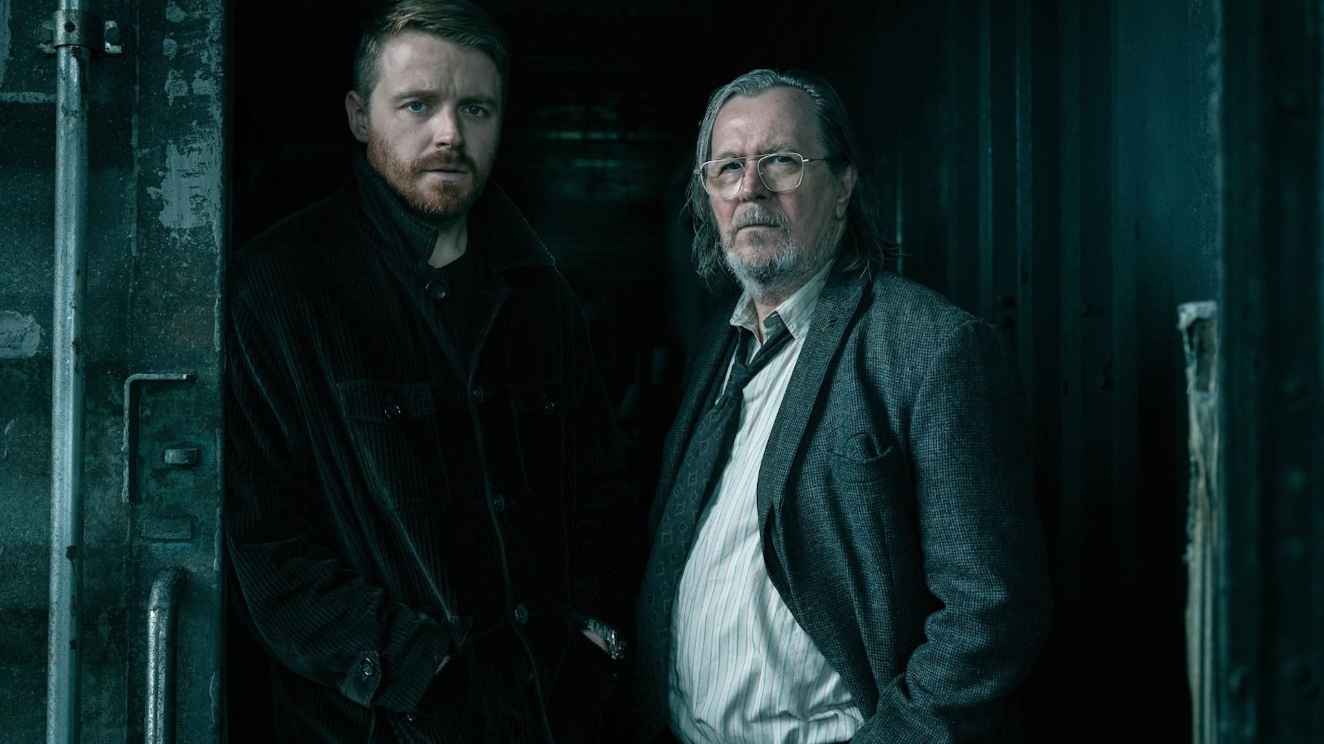 Jack Lowden as River Cartwright and Gary Oldman as Jackson Lamb in Slow Horses