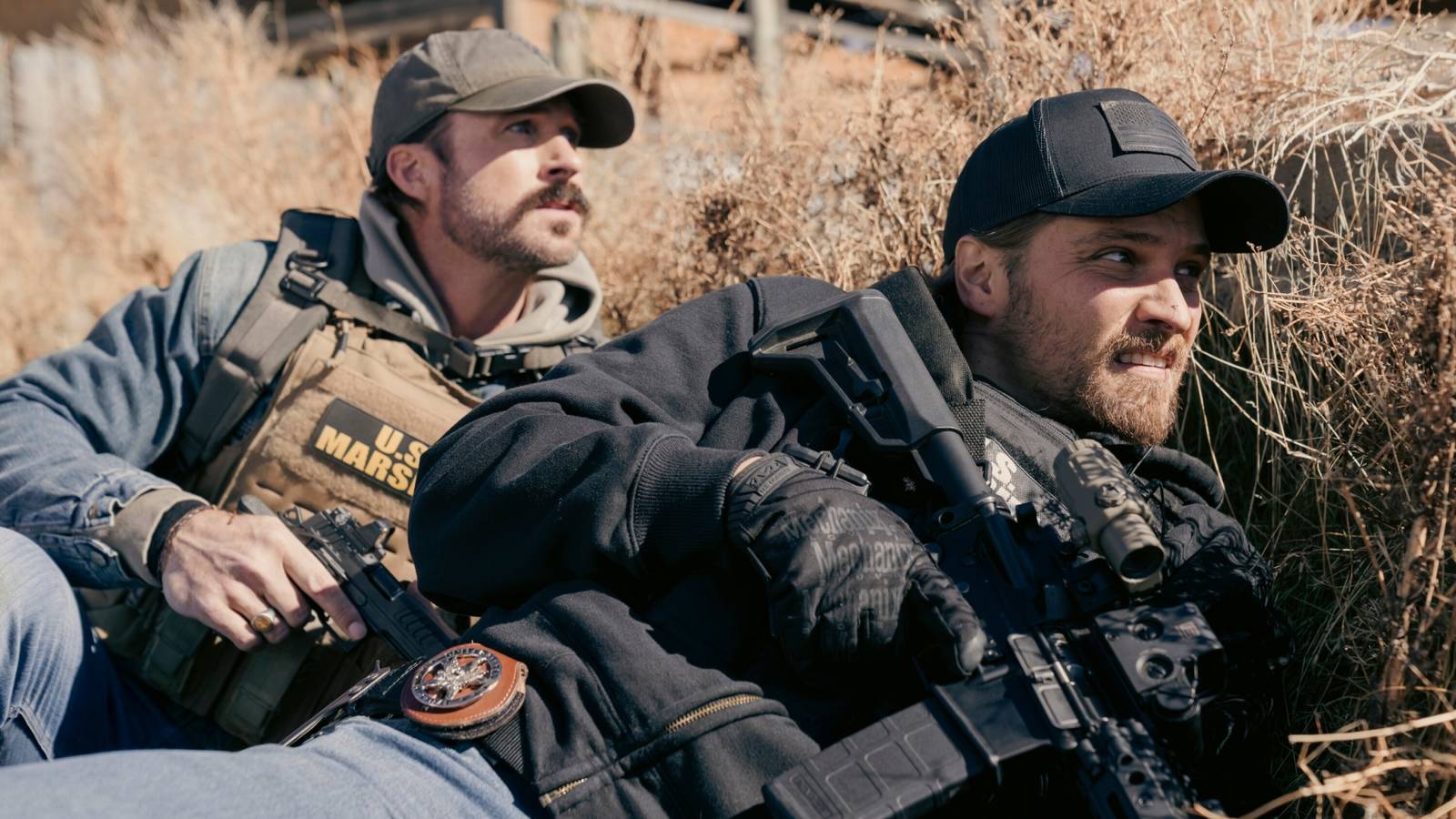 Riley Green and Luke Grimes in Marshals