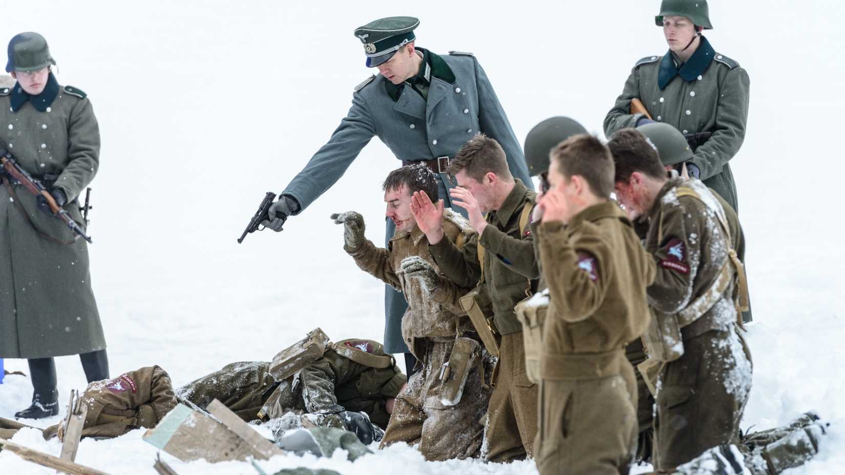 Soldiers in the snow in The Heavy Water War