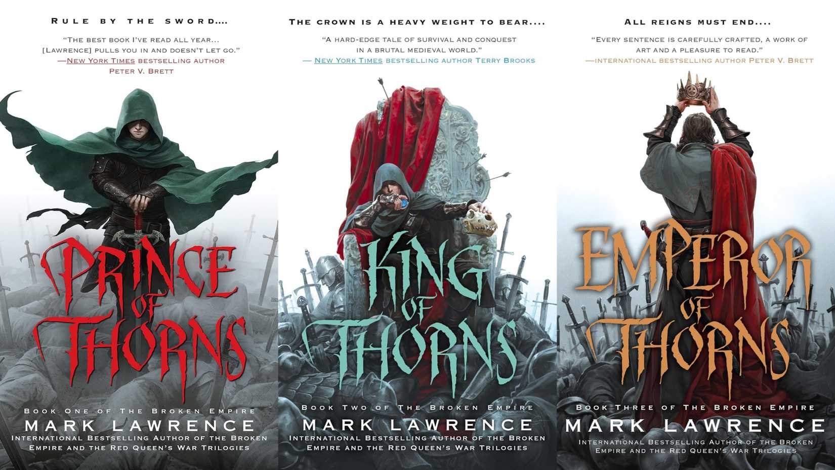 The covers of The Broken Empire by Mark Lawrence