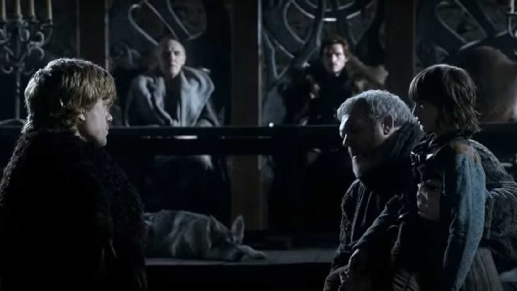 Tyrion talking to Bran and Hodor in Game of Thrones