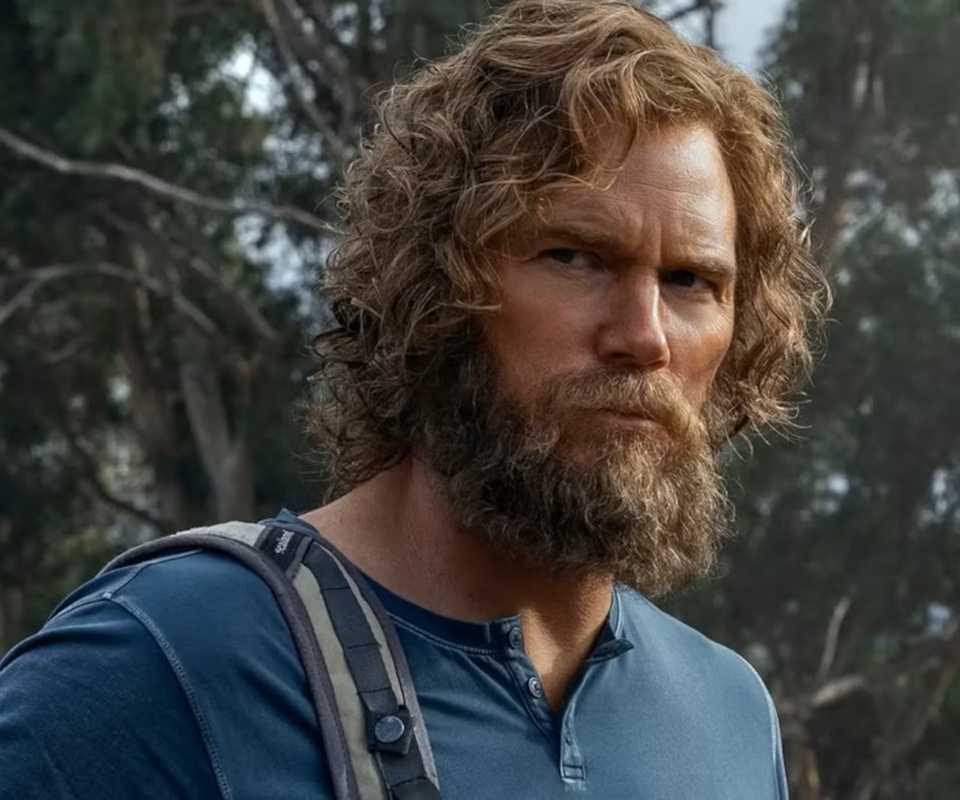 Chris Pratt with long hair and a beard in The Terminal List Season 2