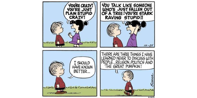 Linus in 'Peanuts' by Charles Schulz