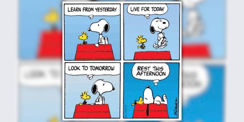 Snoopy and Woodstock in 'Peanuts' by Charles Schulz