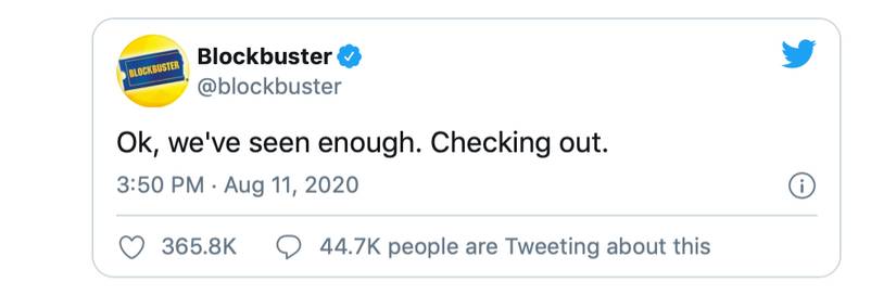 Blockbuster Twitter Blockbuster Returns to Twitter After 6 Years Then Immediately Checks ...