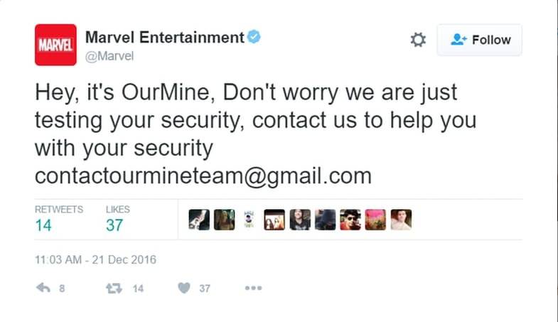 Marvel & Netflix Twitter Accounts Hacked by Security Group