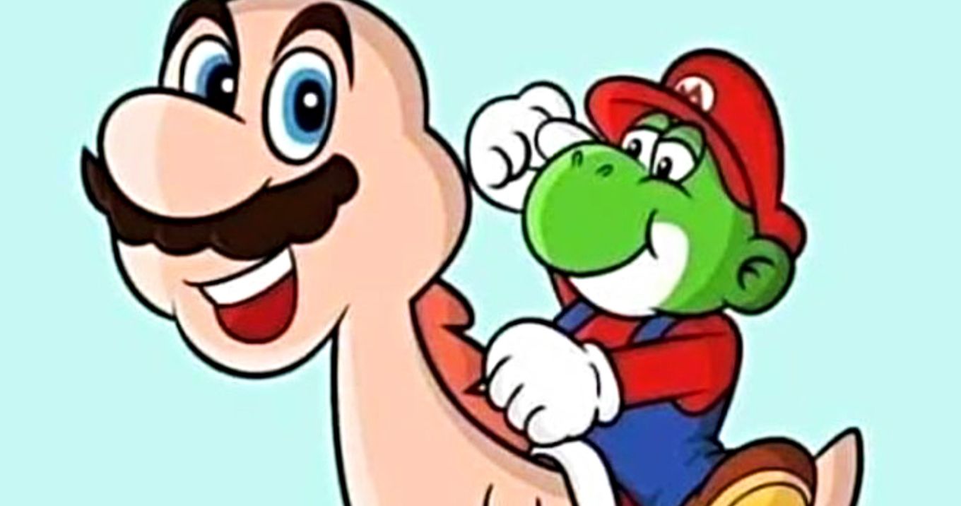 Mario \u0026 Yoshi Fan-Art Pulls a Body-Swap Switcheroo and It's Disturbing, image size:1360x716