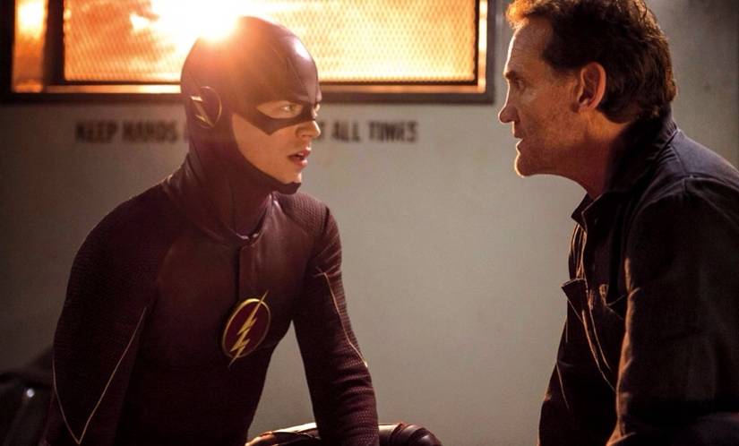 Flash Premiere Photos with Grant Gustin and John Wesley Shipp