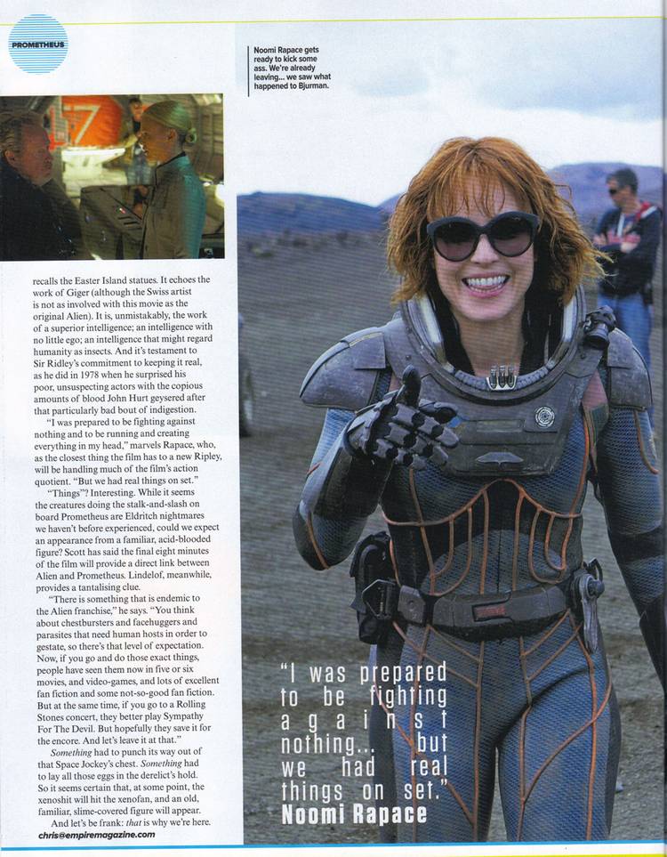 Prometheus Empire Magazine Photos and Article