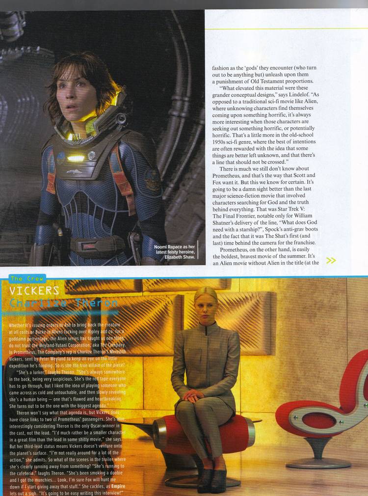 Prometheus Empire Magazine Photos and Article