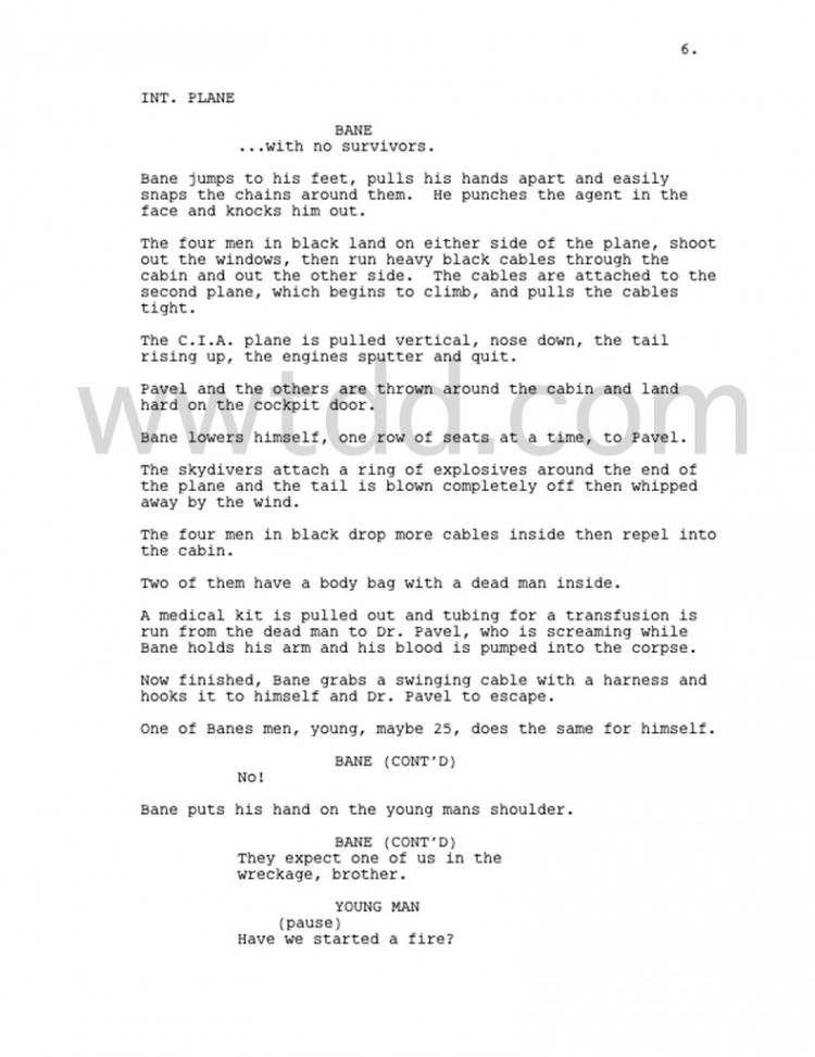 The Dark Knight Rises Prologue Script Pages Reveal Bane's Dialogue