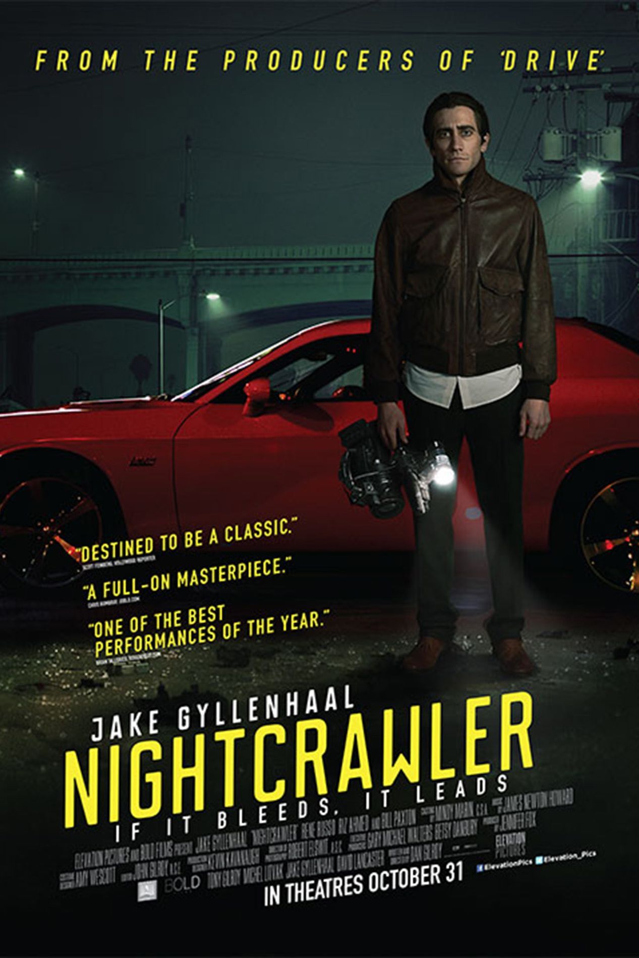 Pôster oficial do filme O Abutre (Nightcrawler)